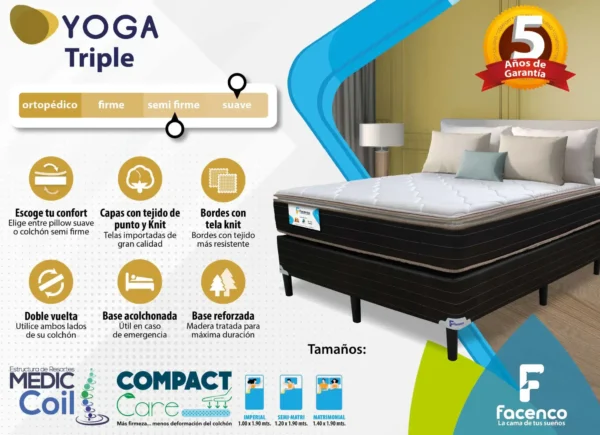 Camas y Colchones Facenco Yoga Triple - Imagen 7
