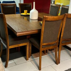 Comedor Chocolate 8 Sillas Pura Madera
