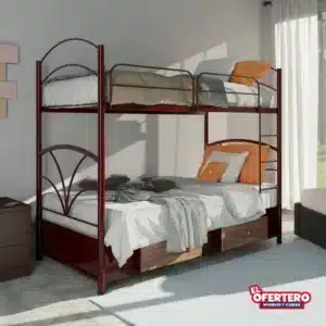 Combo Litera Bombay Con gavetas Imperial + colchones + Almohadas