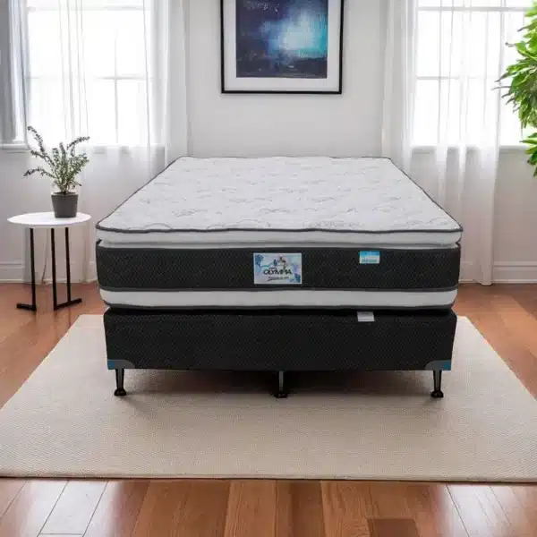 Camas y Colchones  Olympia Renova Comfort, el set incluye Colchón + Base + Cabecera y Almohadas Gratis - COMBO - Imagen 4