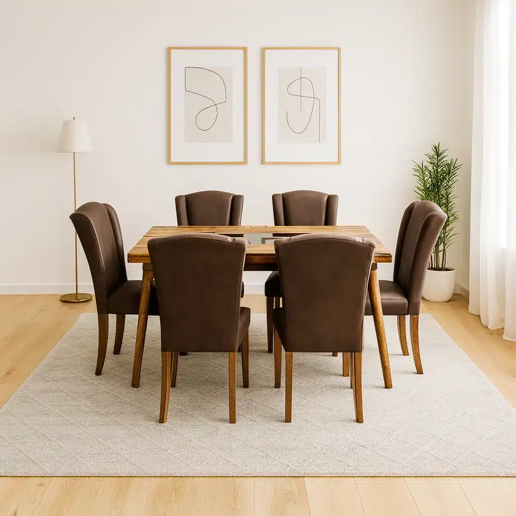 Comedor Ocampo Pura Madera  (Pseudocuero)