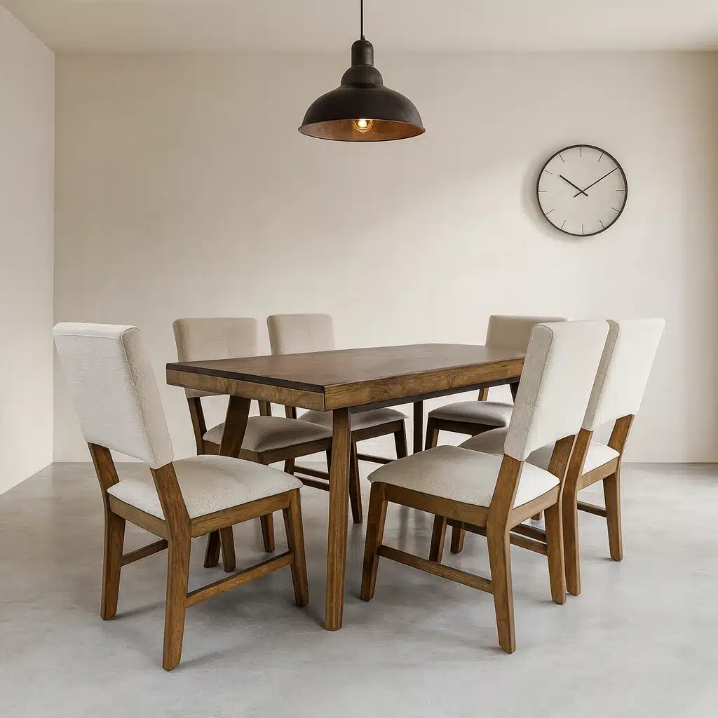 Comedor Lucca Pura Madera 6 Sillas