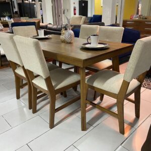 Comedor Lucca Pura Madera 6 Sillas