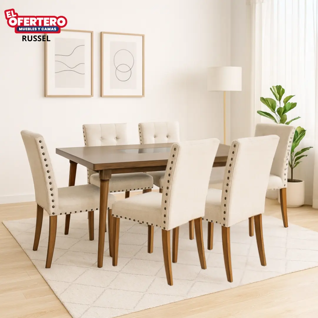Comedor Atenas 6 Sillas  "Pura Madera"